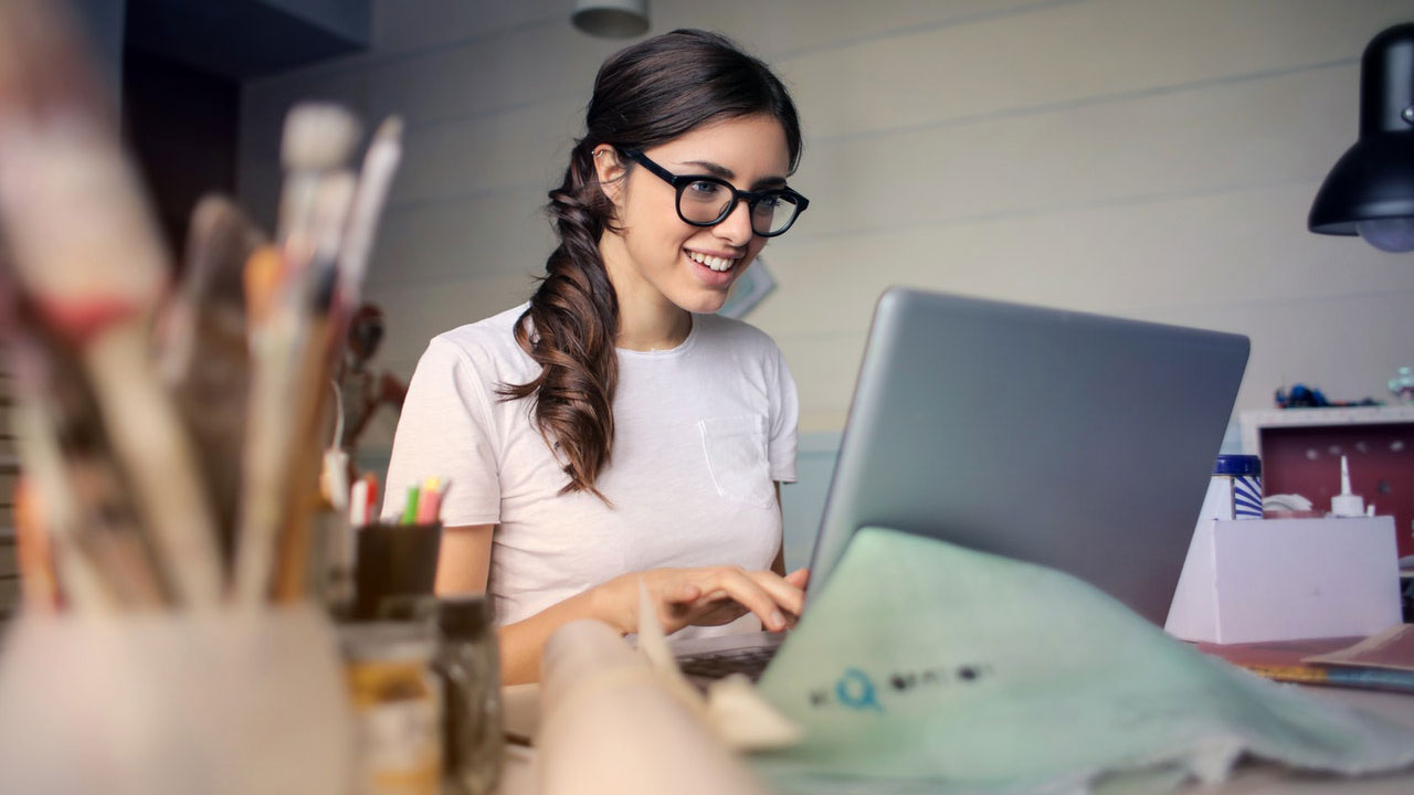 Woman searching for jobs