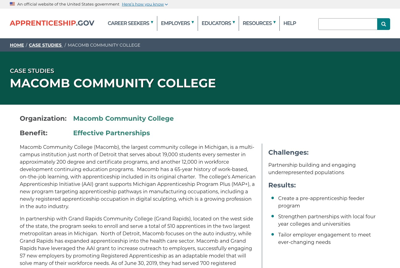 Community College Apprenticeship.gov