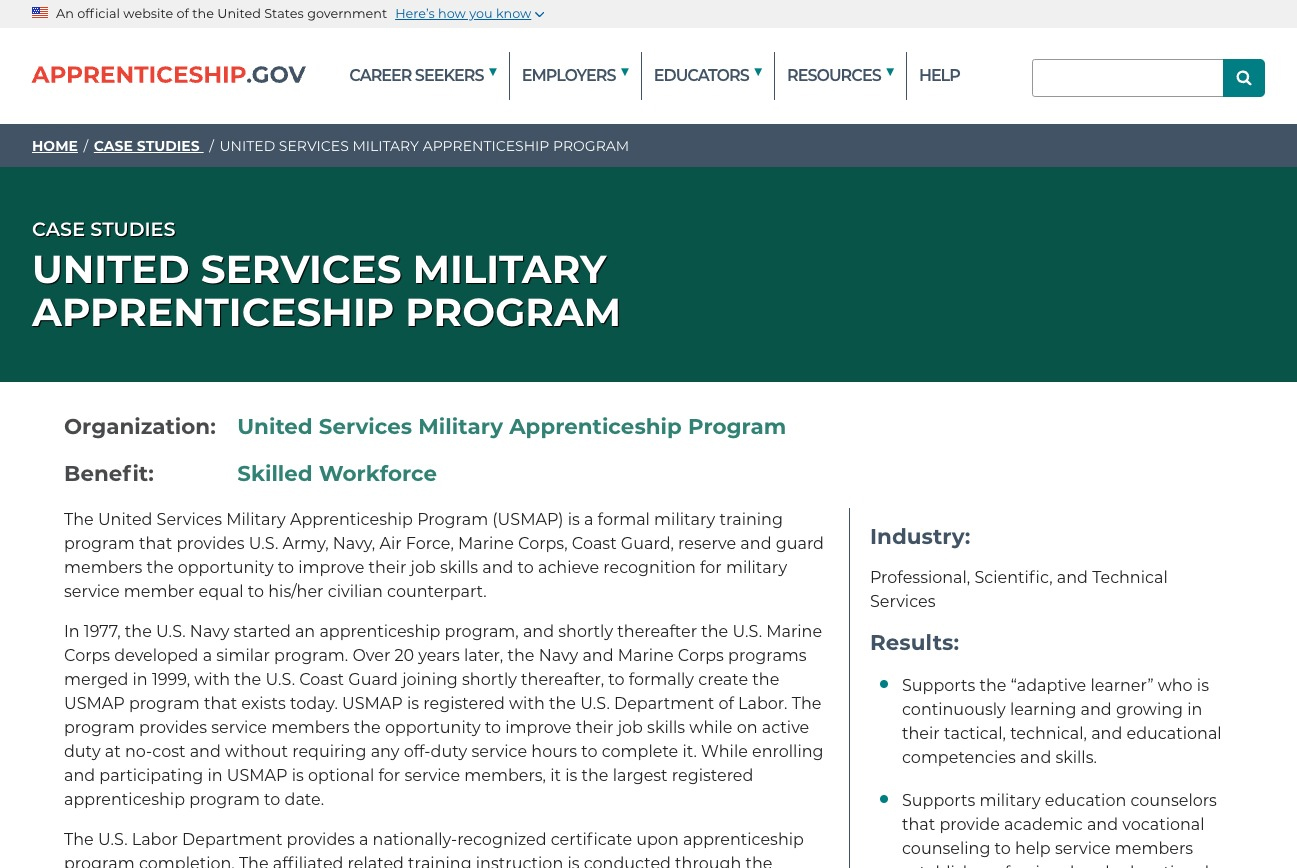 United Services Military Apprenticeship Program