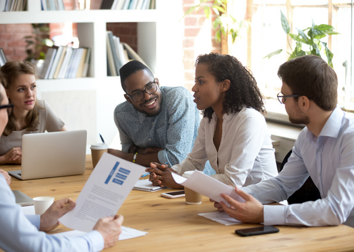 Business people working in office