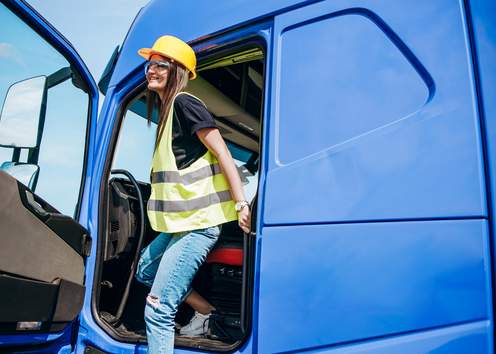 Young Female Truck Driver