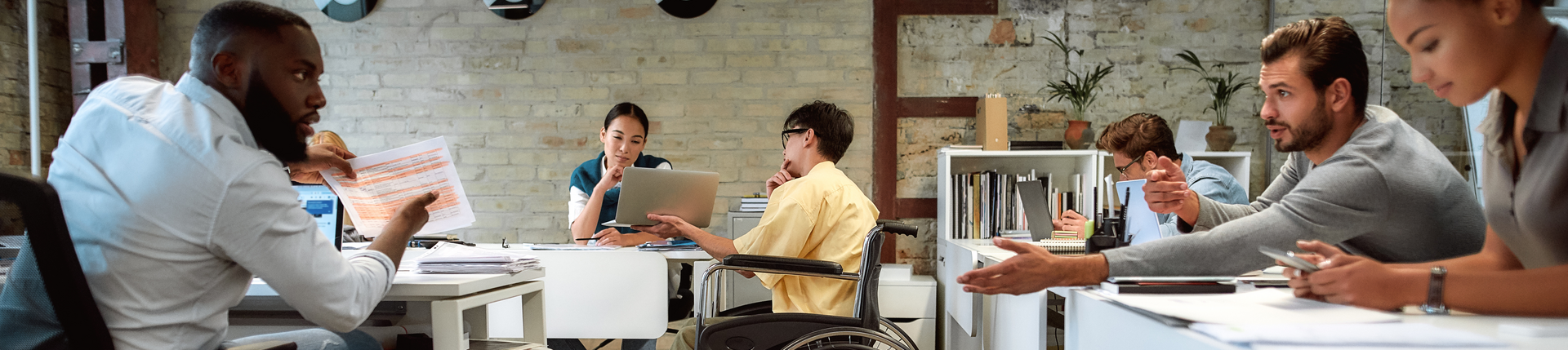 Coworker with wheelchair