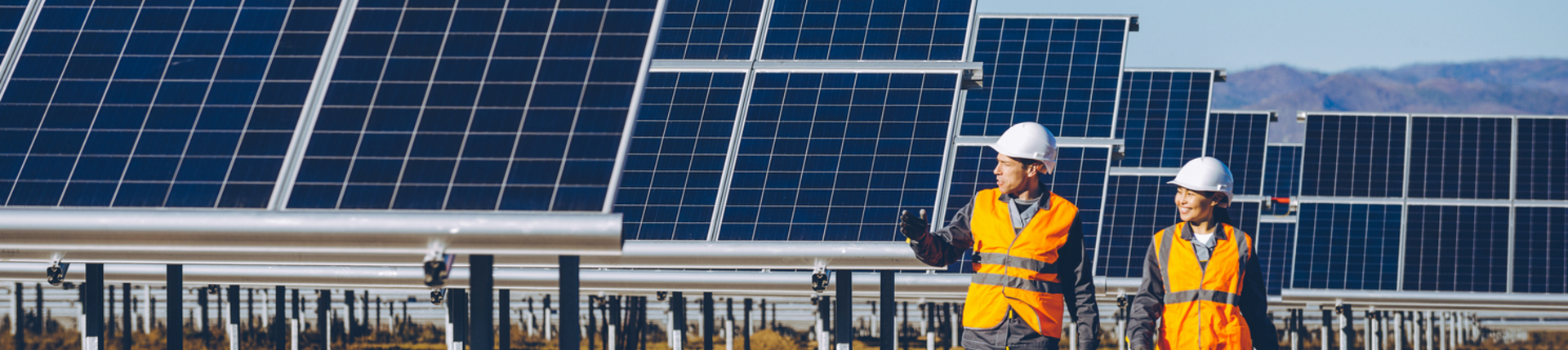 Solar Panels and Construction Workers